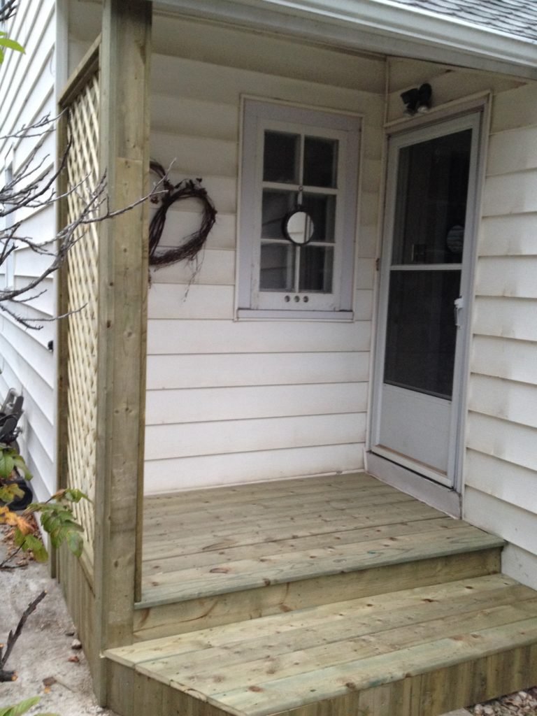 front porch rebuild after
