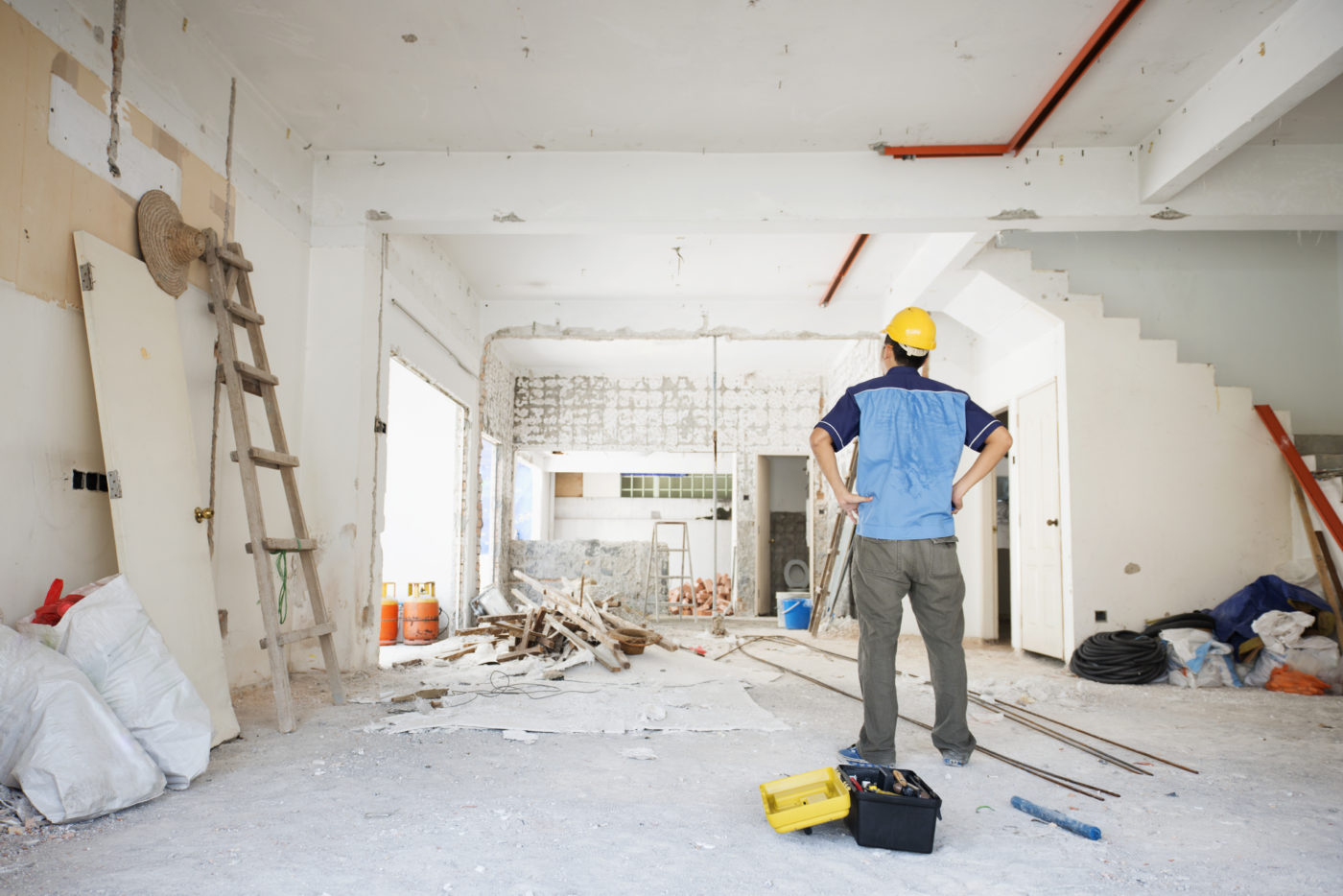 home renovation with worker